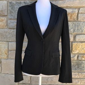 Tahari Black Pinstripe Blazer Size 8
